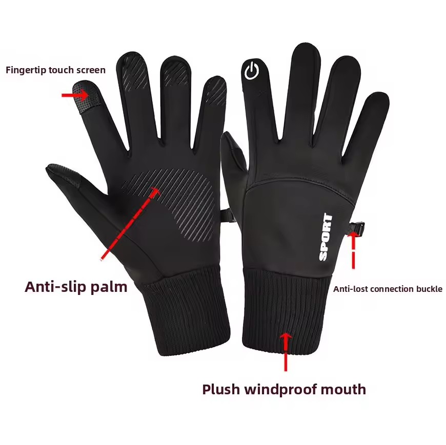 Czarne Zimowe Ciepłe Rękawice  – Ski Glove Waterproof recenzja i cena